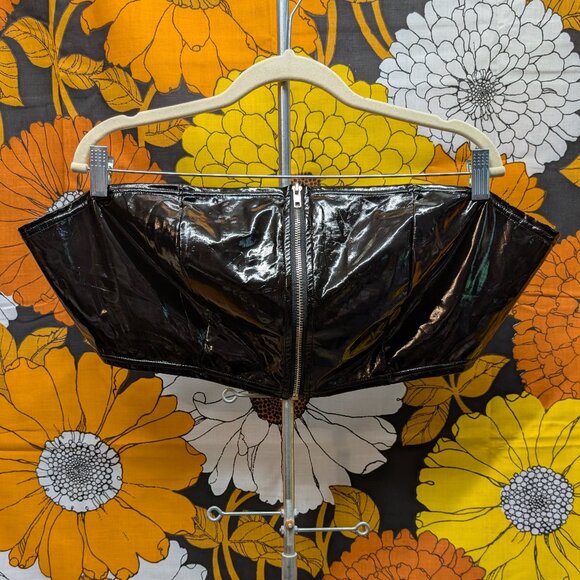 Shein Vinyl Patent Zippered Tube Top Bandeau Plus Size 3X - Picture 1 of 4